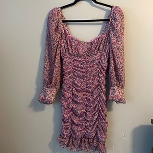 Rouchet bodycon mini dress